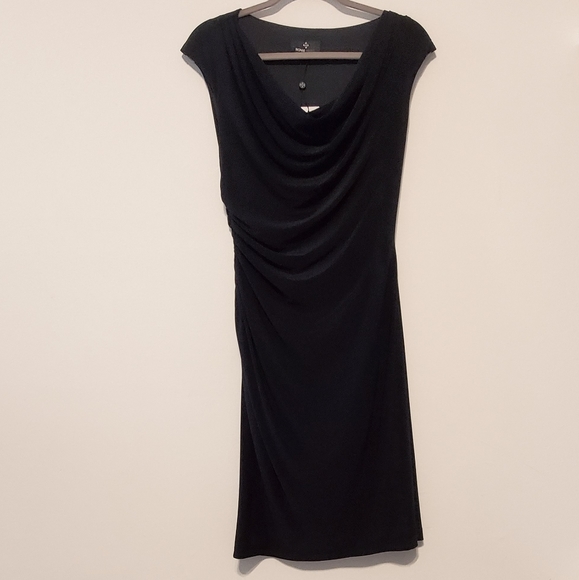 Ronni Nicole Black Drape Lined Dress Size 6 - Picture 2 of 14